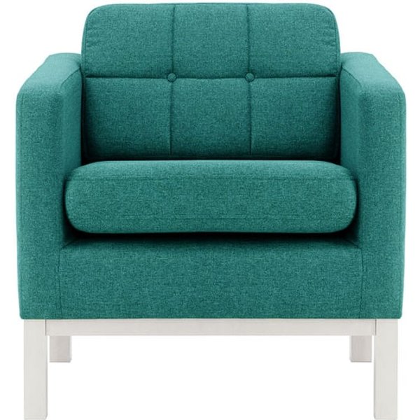 Normann Armchair, turquoise, Leg colour: white