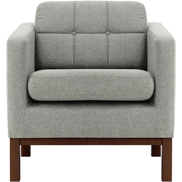 Normann Armchair, light grey, Leg colour: dark oak