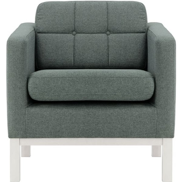 Normann Armchair, dark grey, Leg colour: white