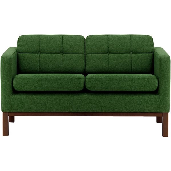 Normann 2 Seater Sofa, dark green, Leg colour: dark oak