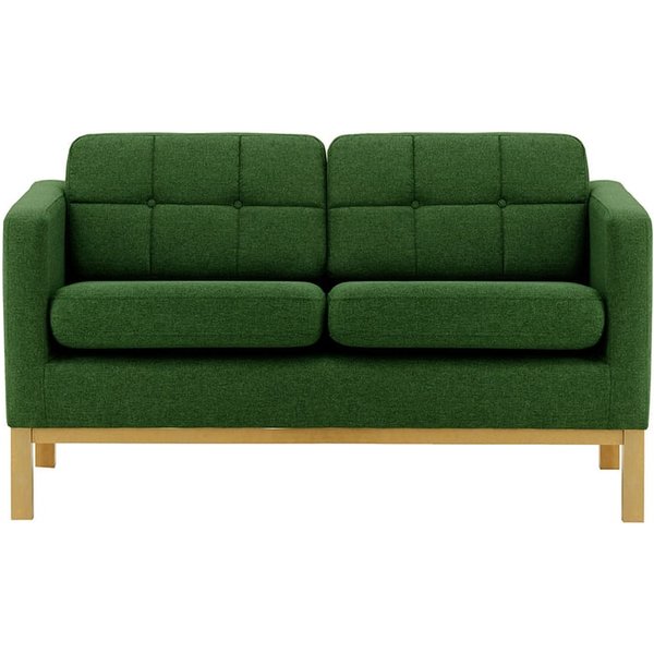 Normann 2 Seater Sofa, dark green, Leg colour: like oak