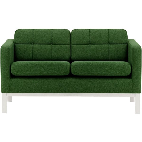 Normann 2 Seater Sofa, dark green, Leg colour: white
