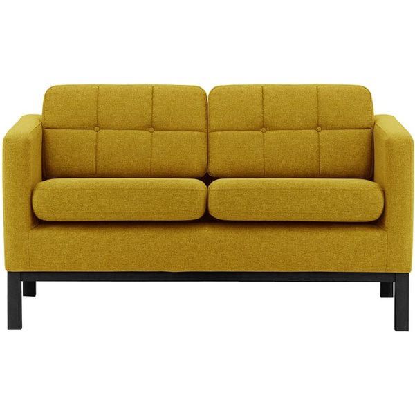 Normann 2 Seater Sofa, mustard, Leg colour: black