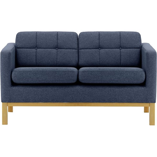 Normann 2 Seater Sofa, navy blue, Leg colour: like oak