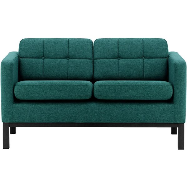 Normann 2 Seater Sofa, blue, Leg colour: black
