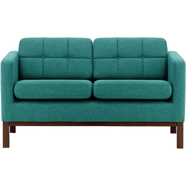 Normann 2 Seater Sofa, turquoise, Leg colour: dark oak