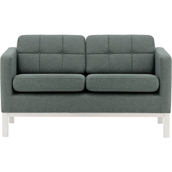 Normann 2 Seater Sofa, dark grey, Leg colour: white