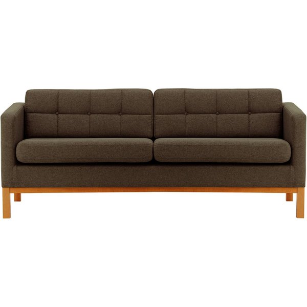Normann 3 Seater Sofa, brown, Leg colour: aveo