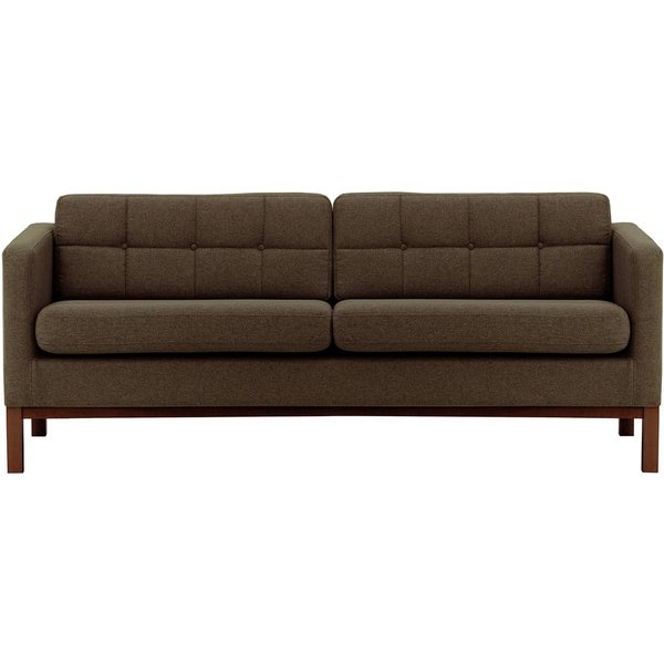 Normann 3 Seater Sofa, brown, Leg colour: dark oak