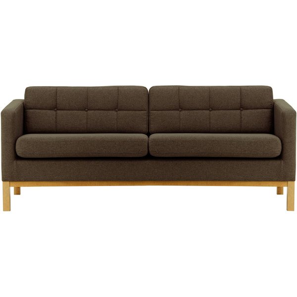 Normann 3 Seater Sofa, brown, Leg colour: like oak