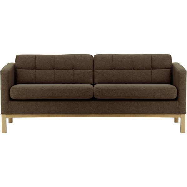 Normann 3 Seater Sofa, brown, Leg colour: wax black