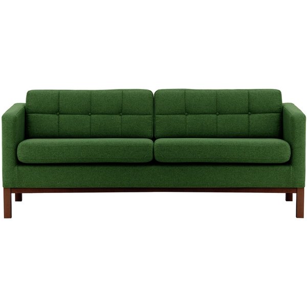 Normann 3 Seater Sofa, dark green, Leg colour: dark oak