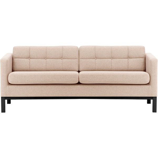 Normann 3 Seater Sofa, pastel pink, Leg colour: black