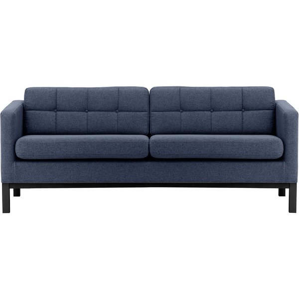 Normann 3 Seater Sofa, navy blue, Leg colour: black