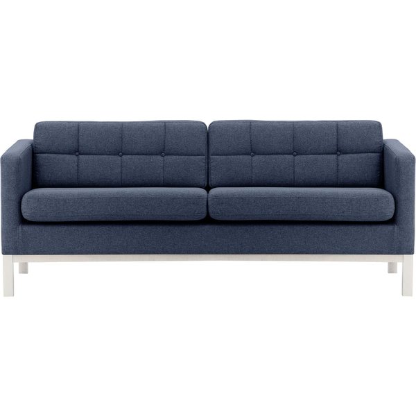 Normann 3 Seater Sofa, navy blue, Leg colour: white