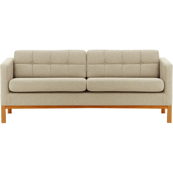 Normann 3 Seater Sofa, beige, Leg colour: aveo