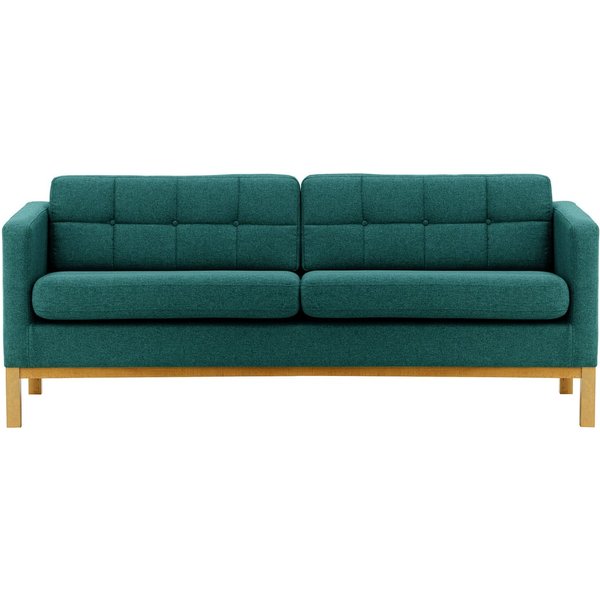 Normann 3 Seater Sofa, blue, Leg colour: like oak