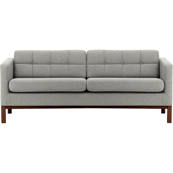 Normann 3 Seater Sofa, light grey, Leg colour: dark oak