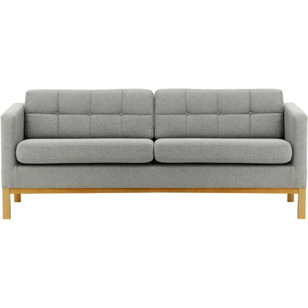 Normann 3 Seater Sofa, light grey, Leg colour: like oak