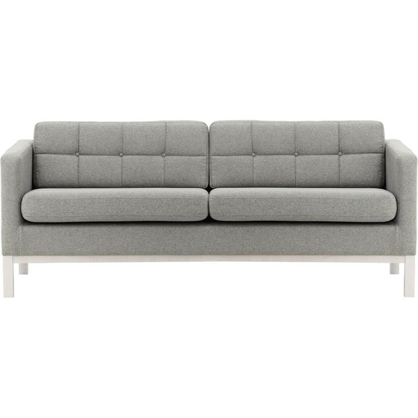 Normann 3 Seater Sofa, light grey, Leg colour: white