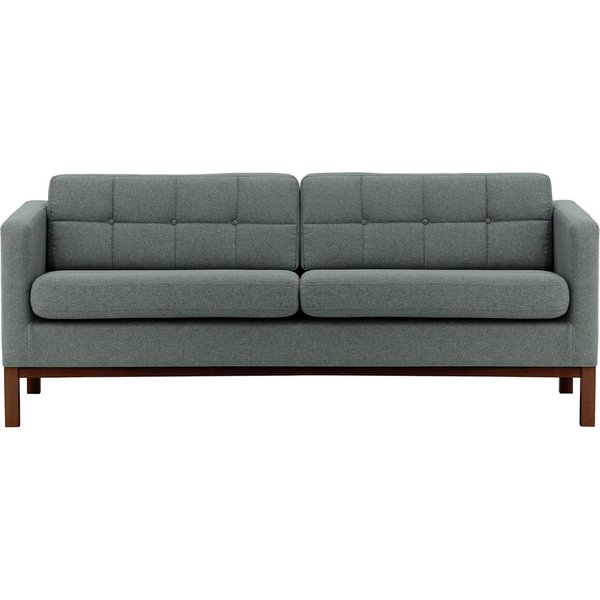 Normann 3 Seater Sofa, dark grey, Leg colour: dark oak