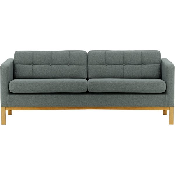 Normann 3 Seater Sofa, dark grey, Leg colour: like oak