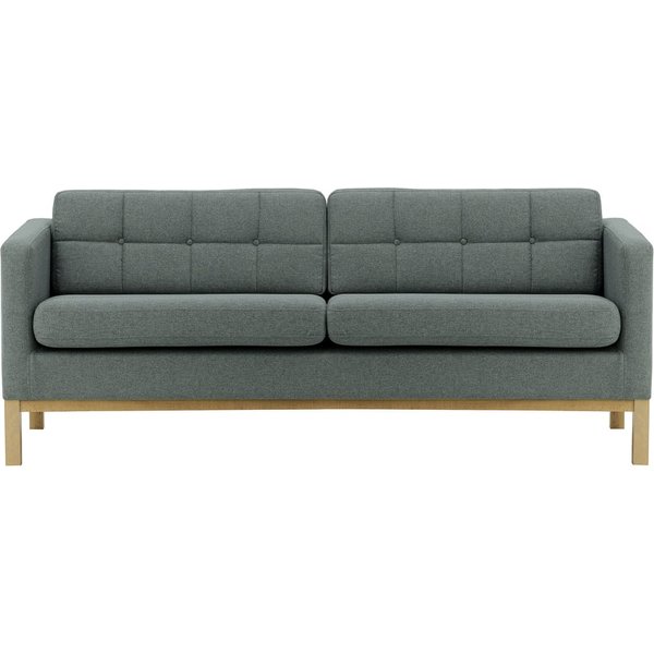 Normann 3 Seater Sofa, dark grey, Leg colour: wax black