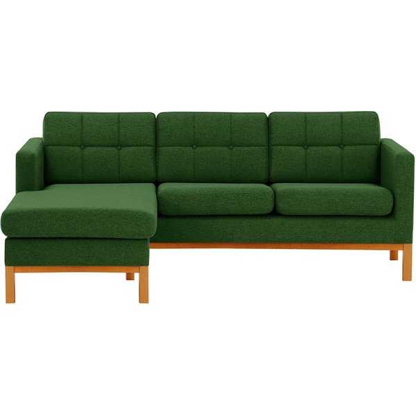Normann Left Hand Corner Sofa, dark green, Leg colour: aveo