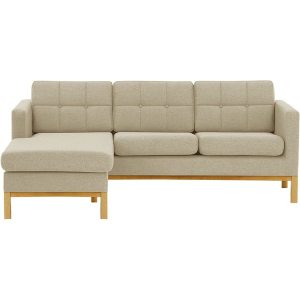 Normann Left Hand Corner Sofa, beige, Leg colour: like oak