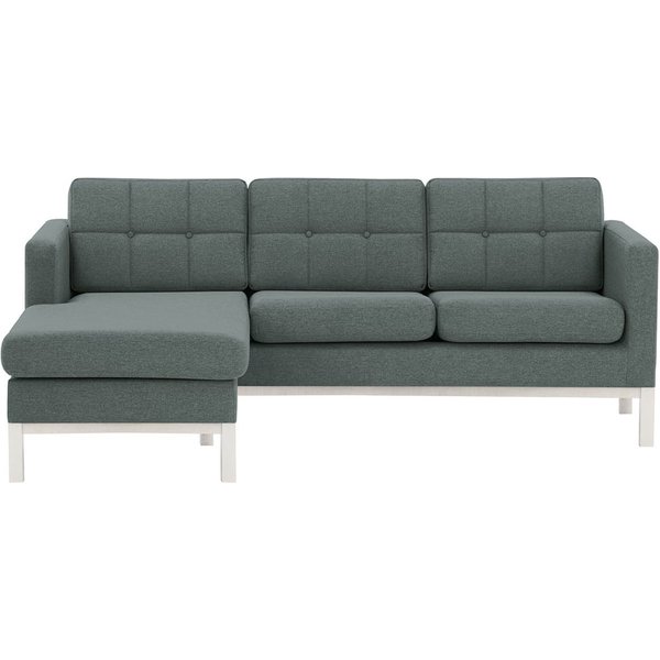 Normann Left Hand Corner Sofa, dark grey, Leg colour: white