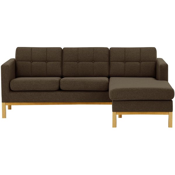 Normann Right Hand Corner Sofa, brown, Leg colour: like oak
