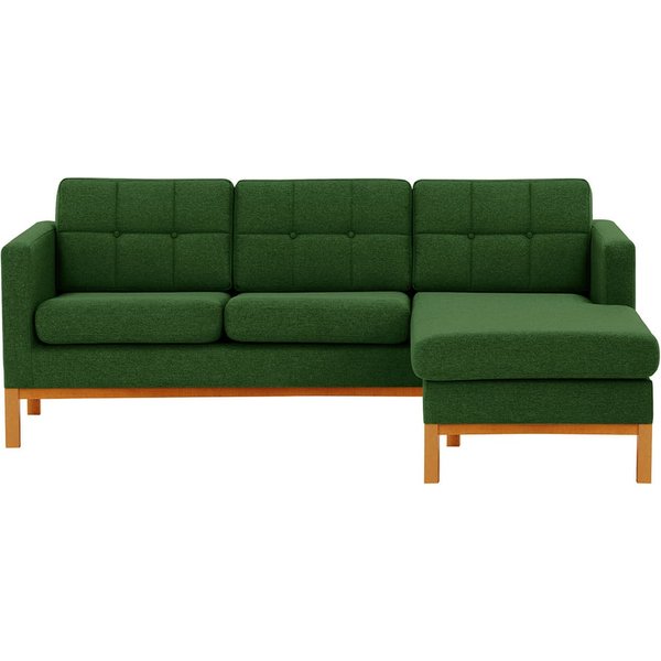 Normann Right Hand Corner Sofa, dark green, Leg colour: aveo