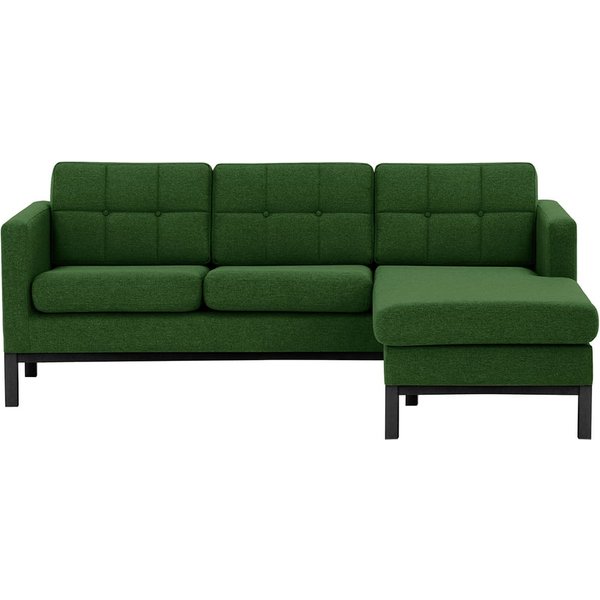 Normann Right Hand Corner Sofa, dark green, Leg colour: black