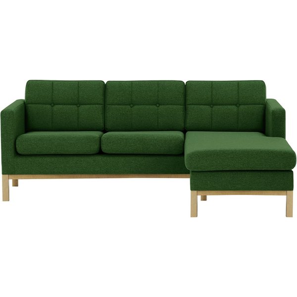 Normann Right Hand Corner Sofa, dark green, Leg colour: wax black
