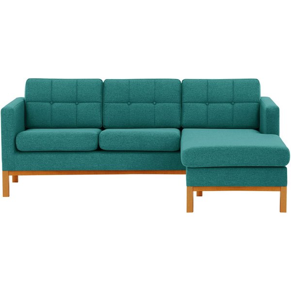 Normann Right Hand Corner Sofa, turquoise, Leg colour: aveo