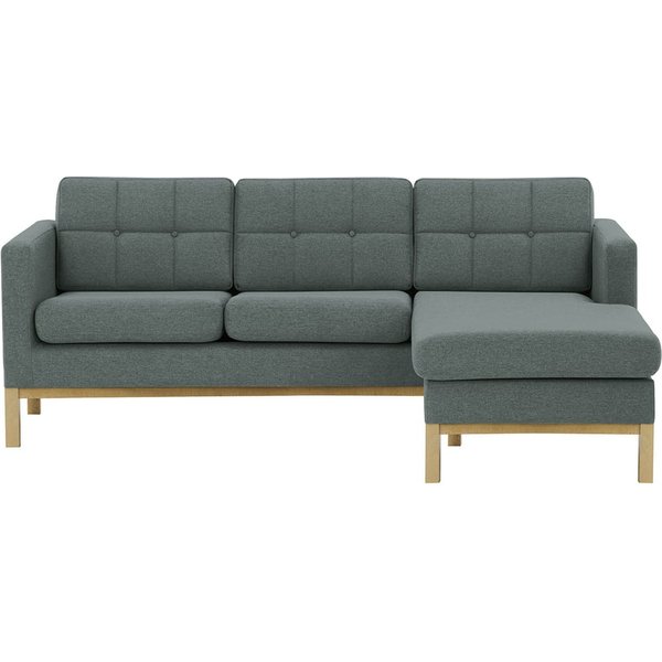 Normann Right Hand Corner Sofa, dark grey, Leg colour: wax black