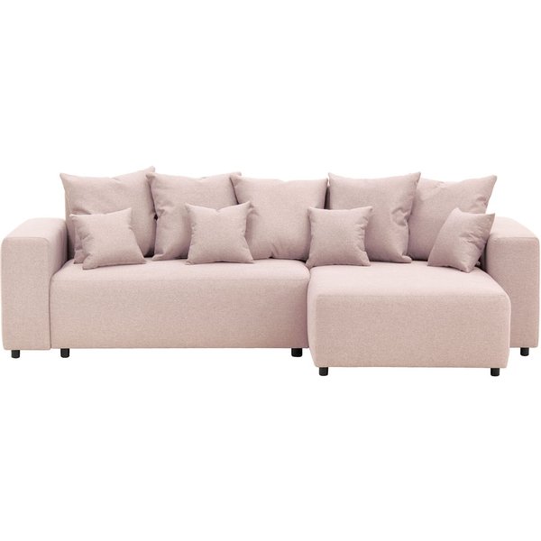 Homely Right Hand Corner Sofa Bed, pastel pink