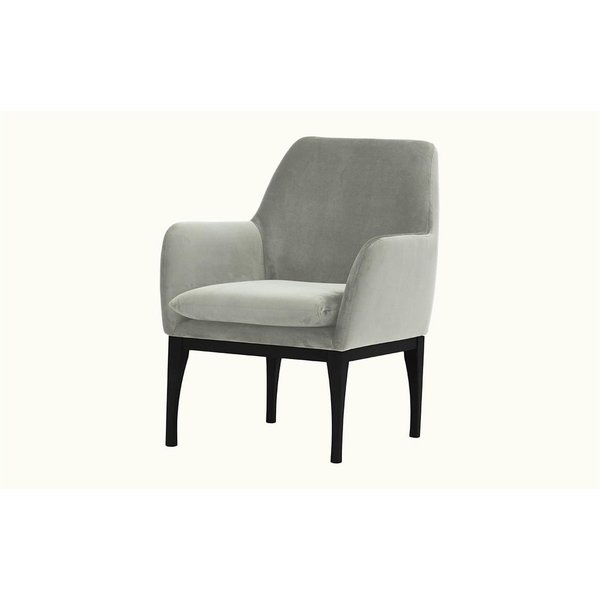 Beca Armchair with Wooden Legs, silver, Leg colour: black