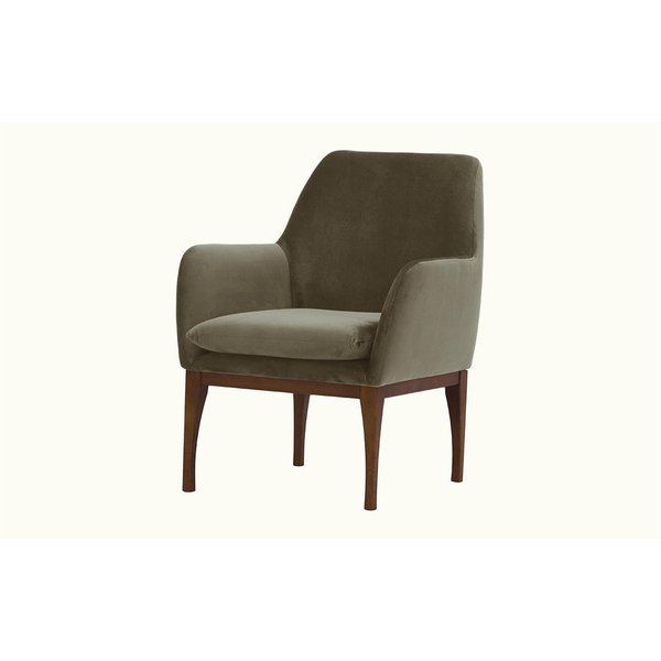 Beca Armchair with Wooden Legs, grey, Leg colour: dark oak
