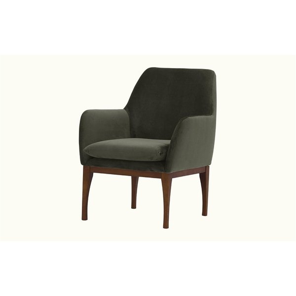 Beca Armchair with Wooden Legs, graphite, Leg colour: dark oak