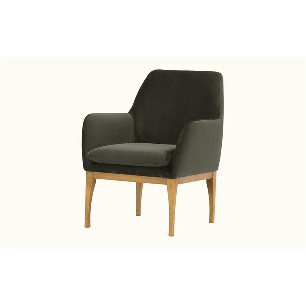 Beca Armchair with Wooden Legs, graphite, Leg colour: like oak
