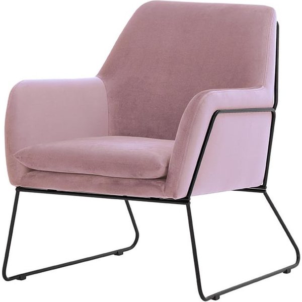 Foxe Metal Frame Armchair, lilac, Leg colour: black metal frame