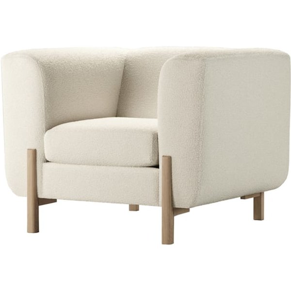 Plia Armchair, boucle ivory