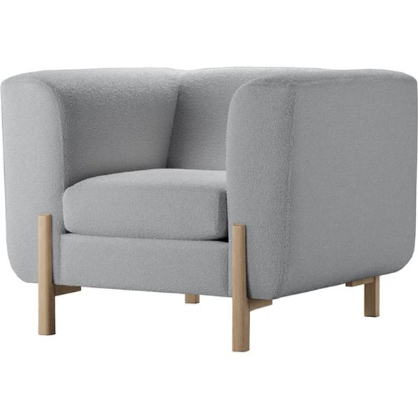 Plia Armchair, boucle grey