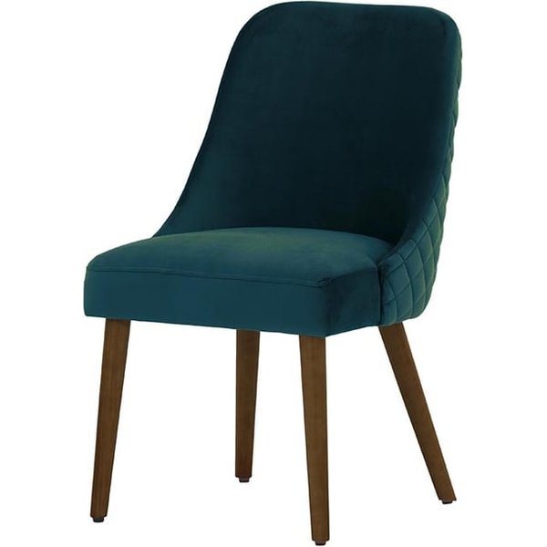 Albion Dining Chair with Stitching, blue, Leg colour: dark oak