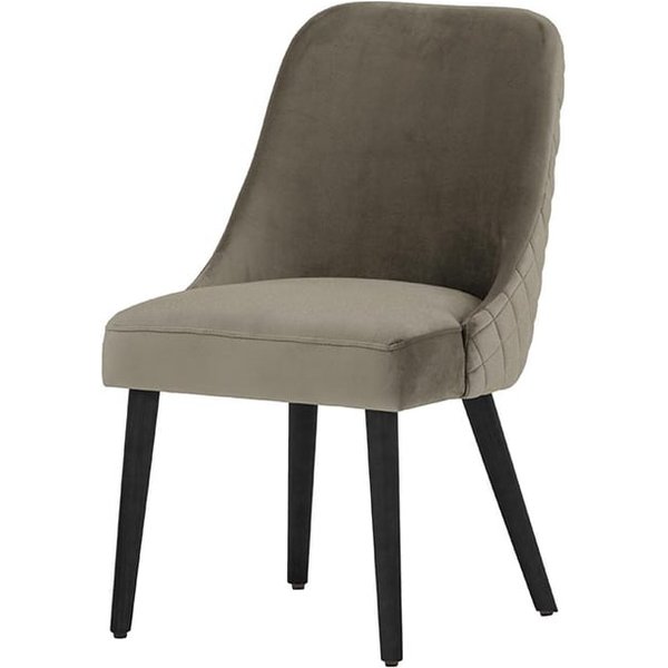 Albion Dining Chair with Stitching, grey, Leg colour: black