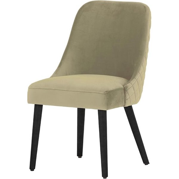 Albion Dining Chair with Stitching, mink, Leg colour: black