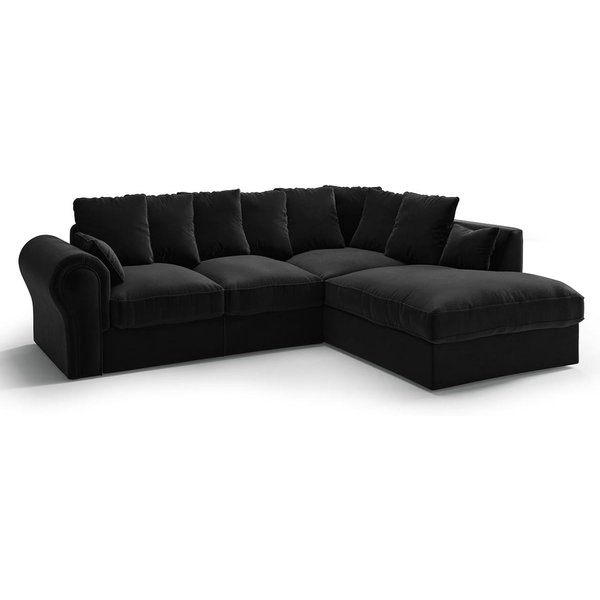 Baron Right Hand Corner Sofa, black