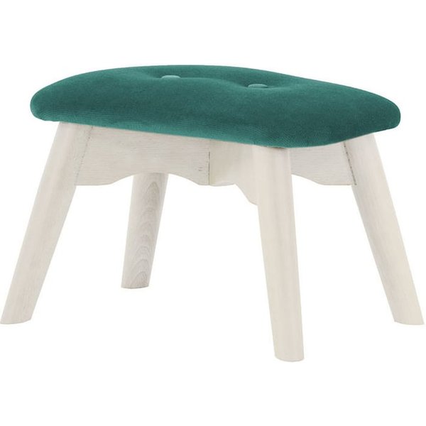 Ducon Mini Velvet Children's Footstool, light blue, Leg colour: white