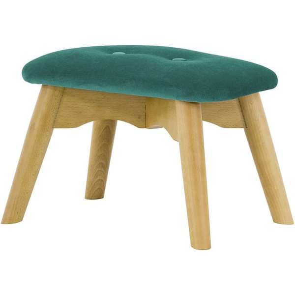 Ducon Mini Velvet Children's Footstool, light blue, Leg colour: like oak
